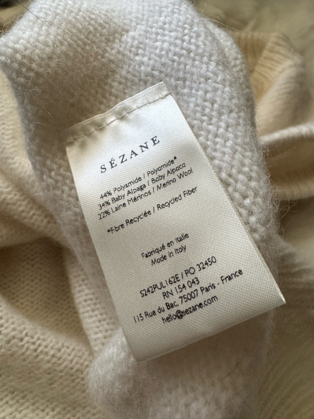 Sezane Samuel Jumper in Ecru Size XS Sweater Vest - Picture 4 of 5